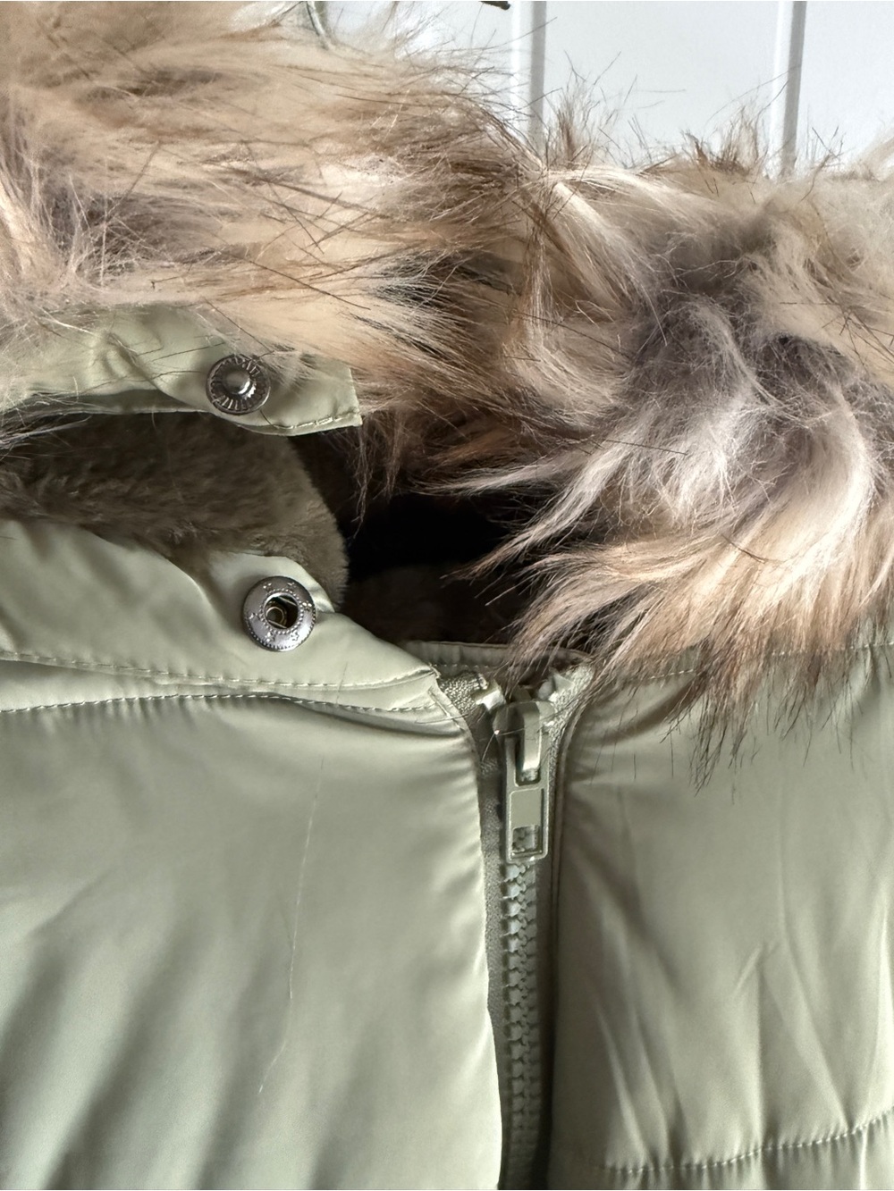 Torrid Olive Green Faux-Fur Trim flare Puffer Jacket size 2 - Picture 13 of 16